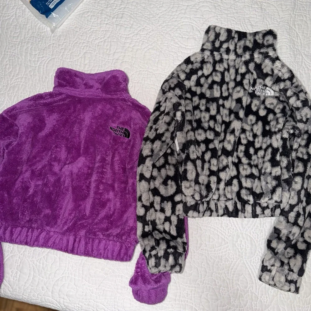 The North Face Girls Fleece Set (Purple) & (Black & Grey Pattern) Size 7 (Small)